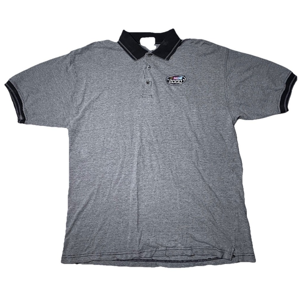 Vintage NASCAR 2000 Polo Shirt Chase Authentics Gray Y2K Racing Mens XL